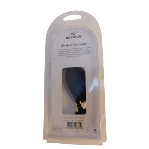 Naztech Retractable 30 Pin Charger with USB Charging Port for iPhone 4/4S iPad 4 - Picture 2 of 2